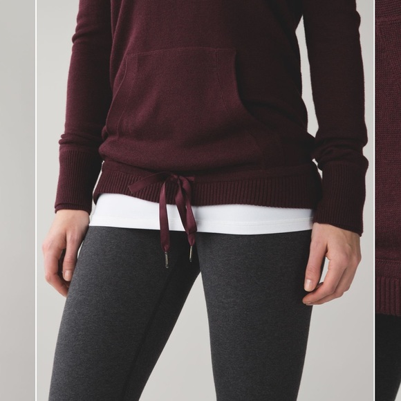 Lululemon Sweet Savasana Pullover Heathered Bordeaux Drama sweater Sz 12 hoodie - Picture 2 of 12